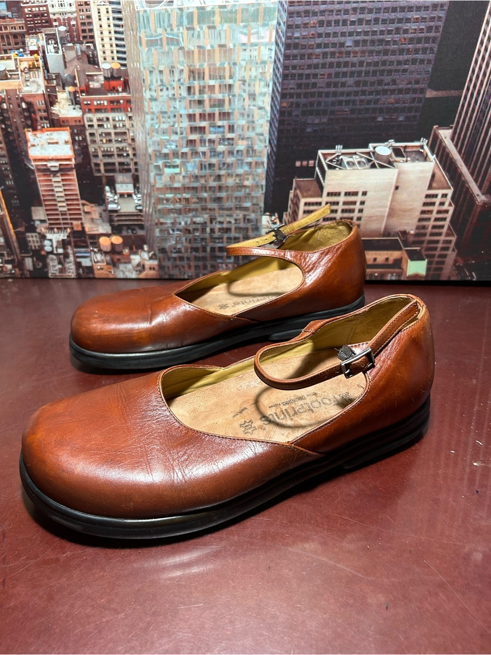 Footprint Women’s Brown Leather Mary Jane Clogs - Comfort sz 41 - Picture 2 of 8